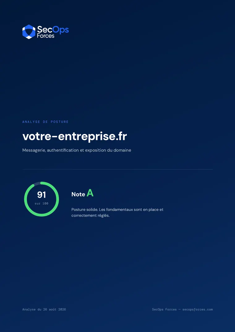 Couverture et page de synthèse du rapport PDF